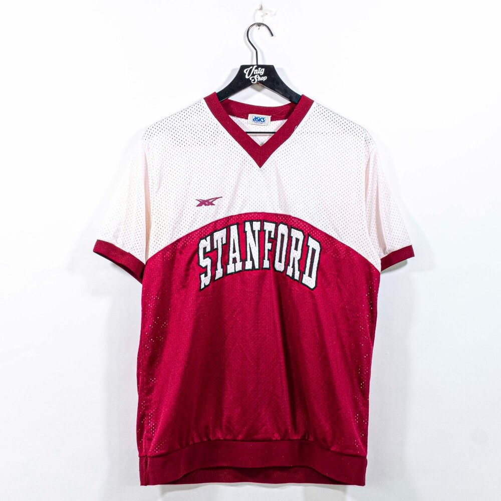 Stanford University Mesh Jersey Asics Made in Japan Large VTG 80s